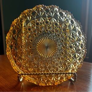 Radiant Gold Glass Art Plate